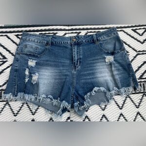 Distressed Denim Shorts
